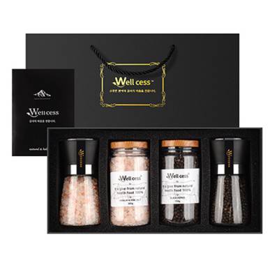 창립기념품 웰세스 WG-204 히말라야핑크솔트 히말라야핑크소금 블랙페퍼 그라인더 명절 근로자의날 창립기념 선물세트