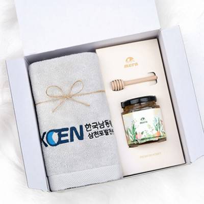 환갑/고희답례품 수건 꿀 세트 40수 170g